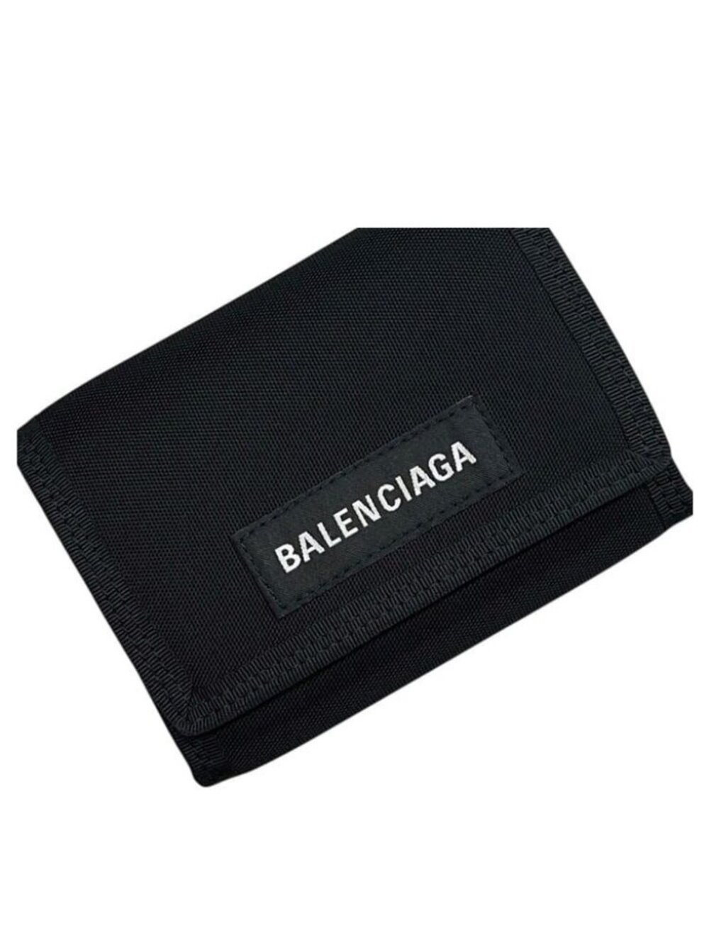 Balenciaga Trifold Wallet Mini Explorer Nylon Black
